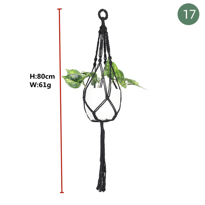 ShadowNest | Black Macrame Plant Hanger