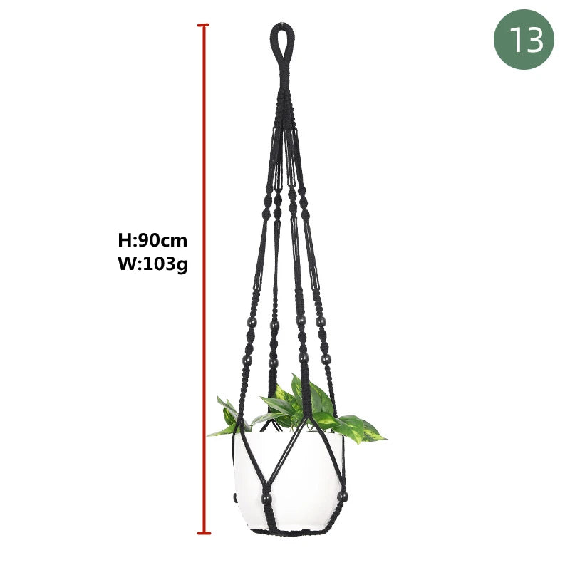 ShadowNest | Black Macrame Plant Hanger