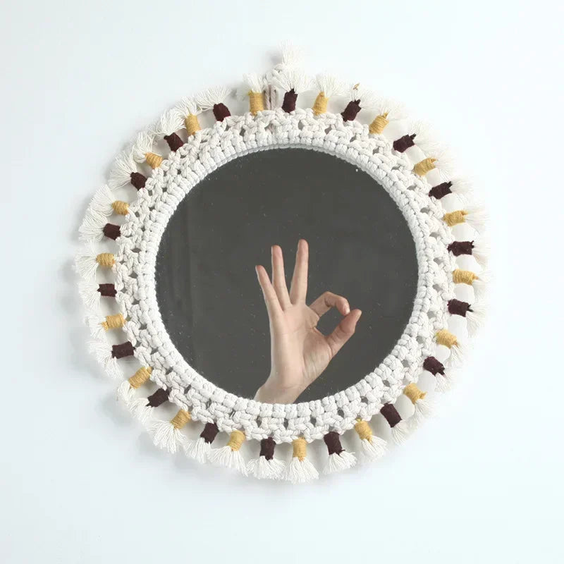 Ethereal Glow | Boho Round Mirror