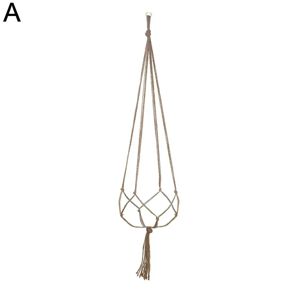 Rustic Bloom Basket | Charming Macramé Plant Hanger | Brown