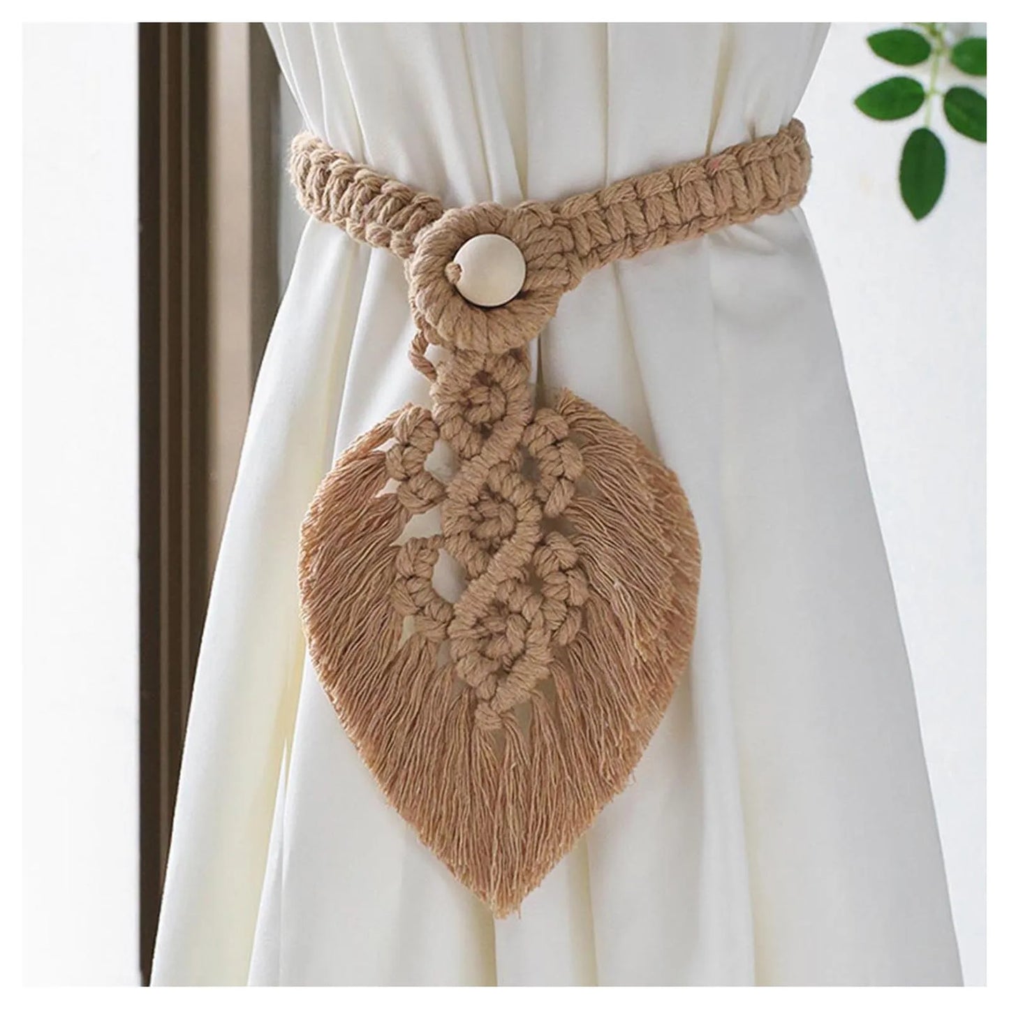 Rustic Weave | Macrame Curtain Tiebacks | Grey