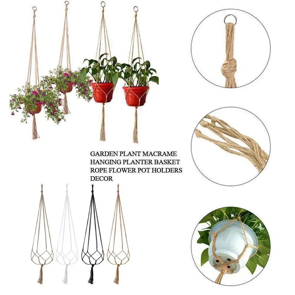 Rustic Bloom Basket | Charming Macramé Plant Hanger | Brown