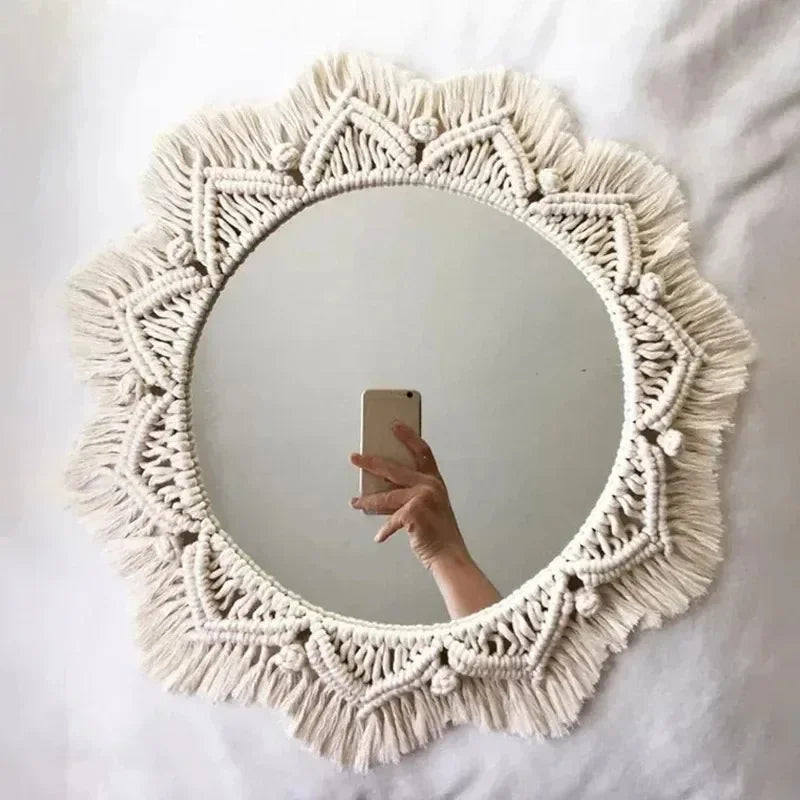 Ethereal Glow | Boho Round Mirror