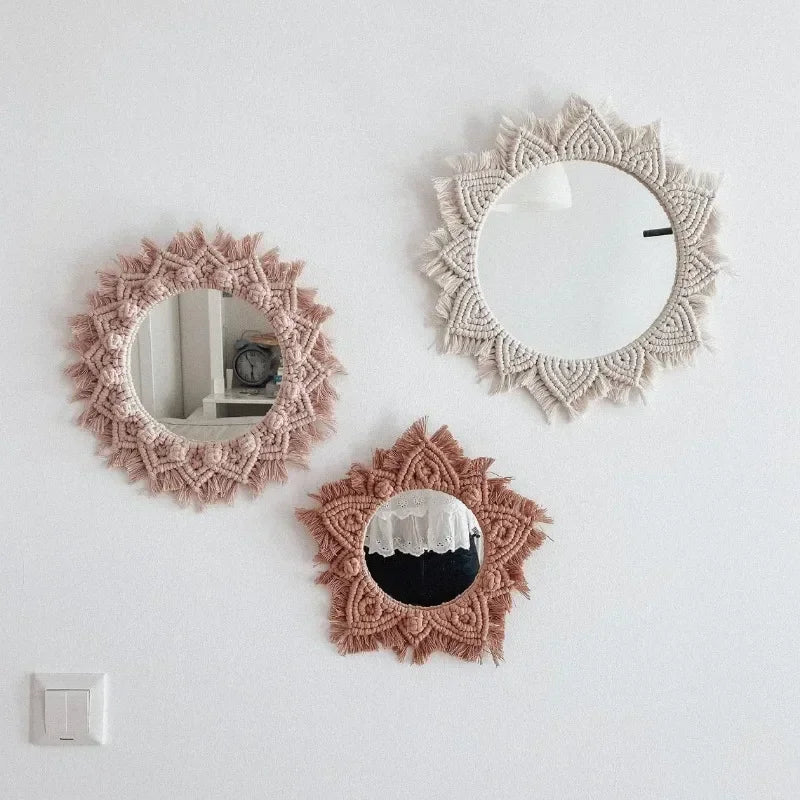 Ethereal Glow | Boho Round Mirror