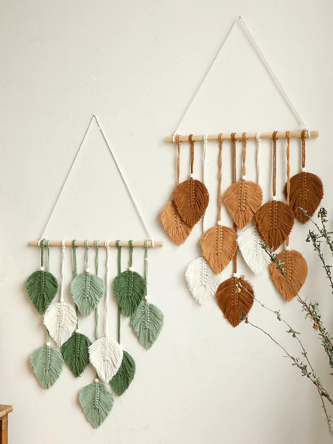 Forest Whisper | Boho Leaf Macrame Tapestry | Brown