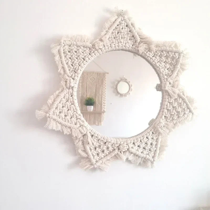 Ethereal Glow | Boho Round Mirror