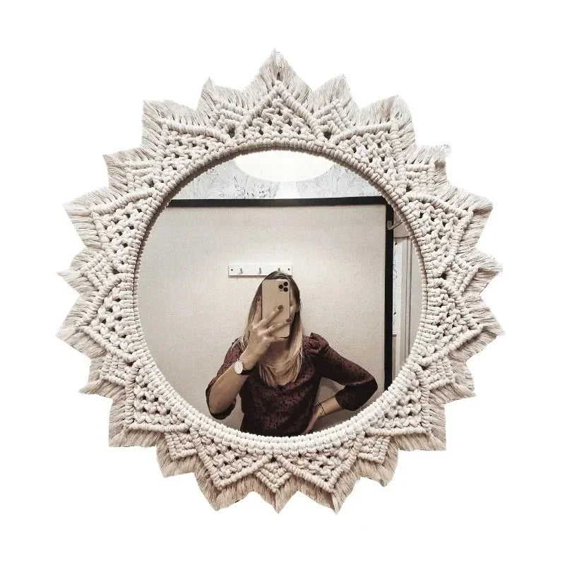Ethereal Glow | Boho Round Mirror