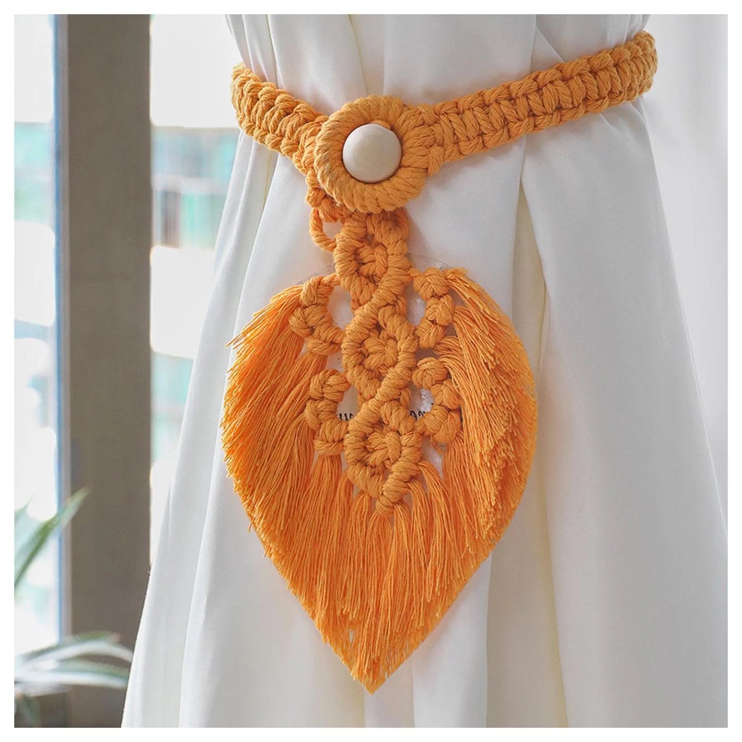 Rustic Weave | Macrame Curtain Tiebacks | Grey