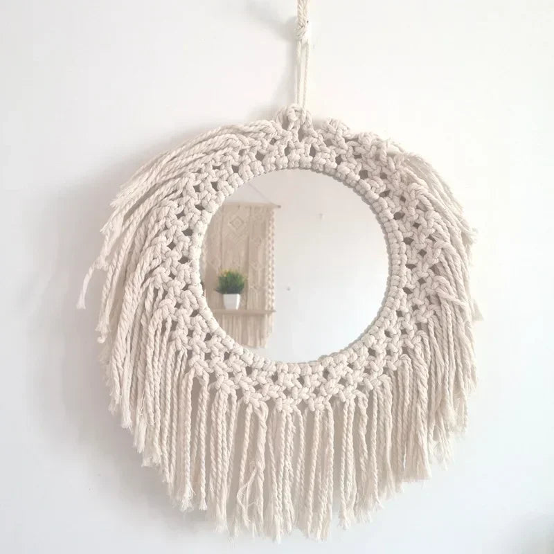 Ethereal Glow | Boho Round Mirror