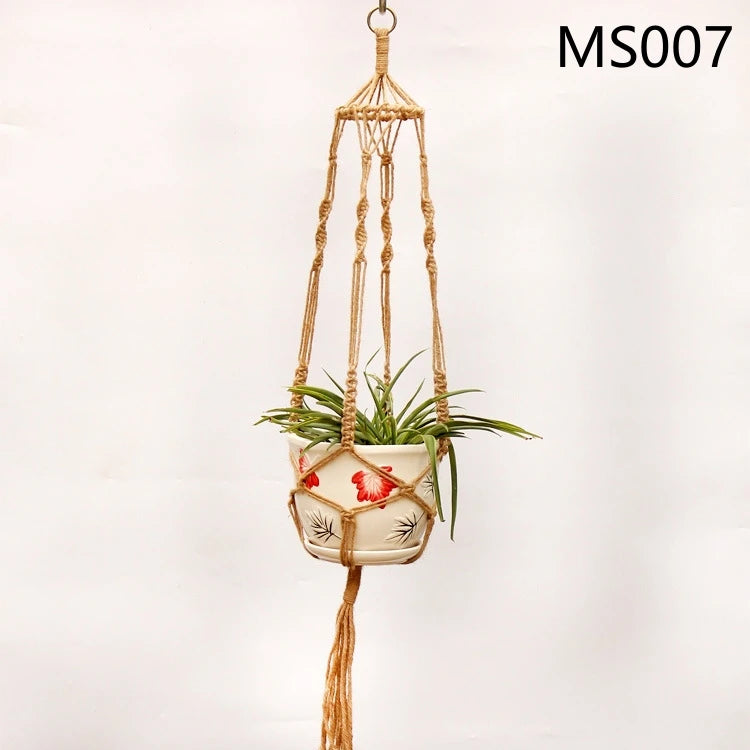 TerraNest | Brown Macrame Hanging Plant Basket
