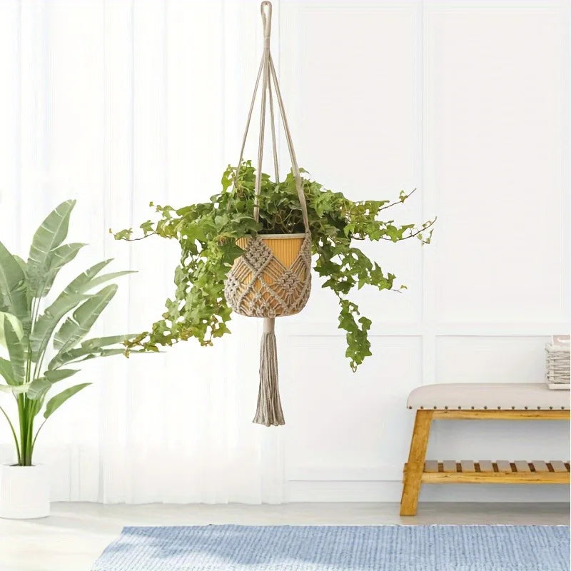 Verdant Vibe Hanger | Boho Plant Hanger | Khaki