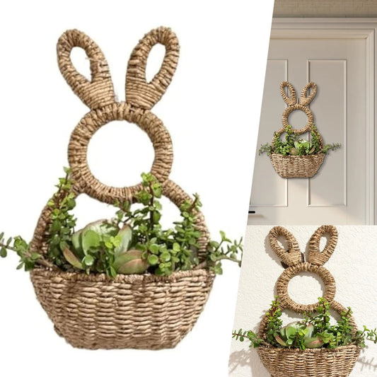 WillowBun | Light Grey Bunny Wall Hanging Planter