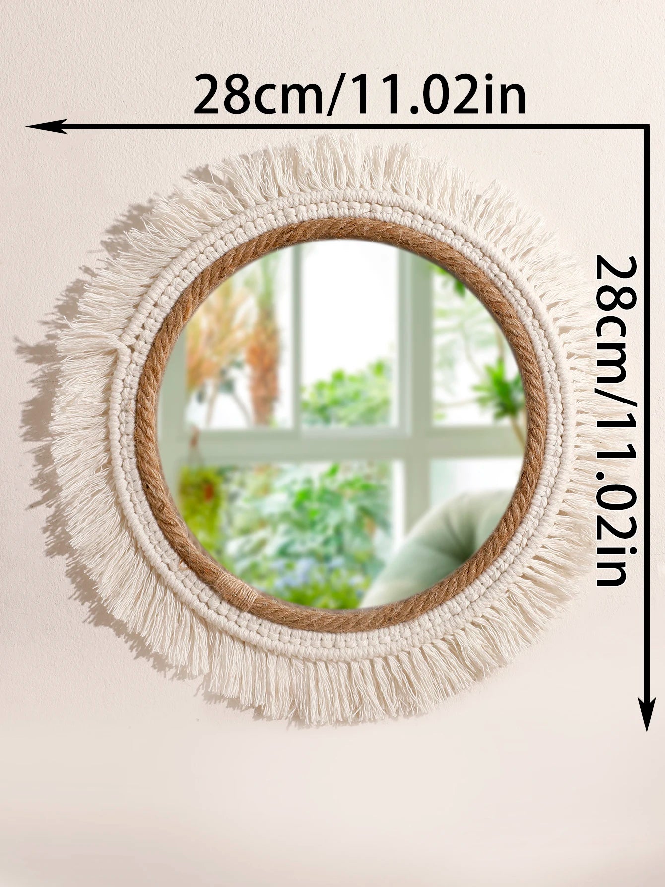 Celestial Reflection | Boho Mirror Wall Hanging