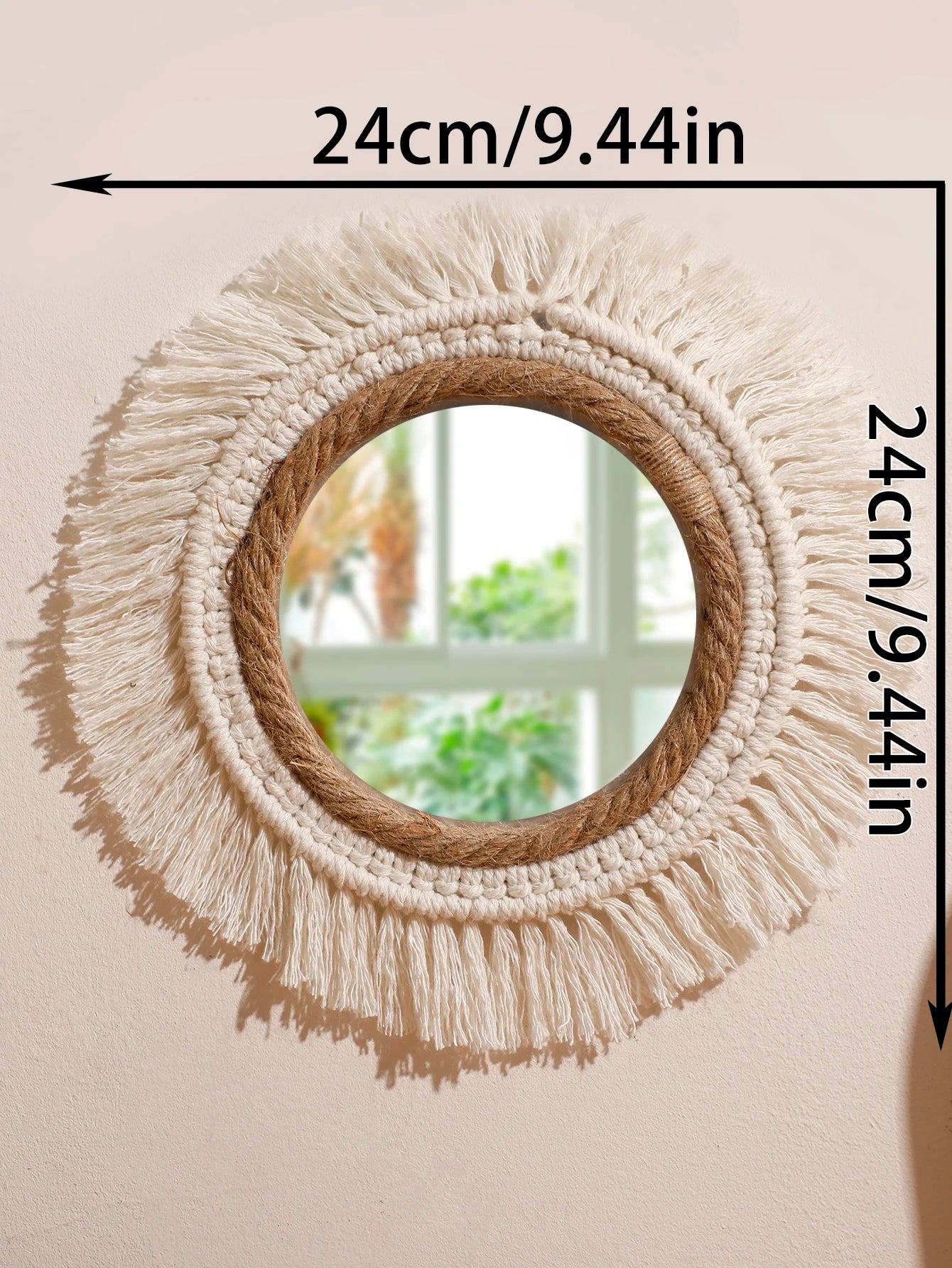 Celestial Reflection | Boho Mirror Wall Hanging