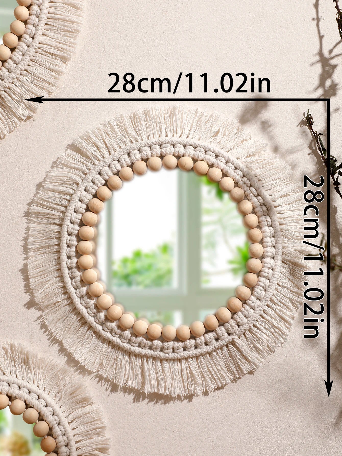 Celestial Reflection | Boho Mirror Wall Hanging