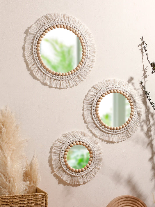 Celestial Reflection | Boho Mirror Wall Hanging