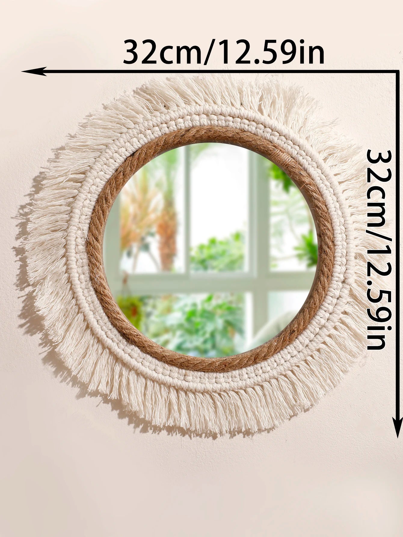 Celestial Reflection | Boho Mirror Wall Hanging
