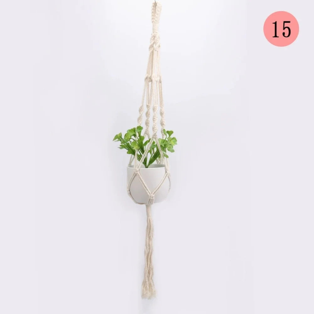 WovenWhim | White Hanging Plant Basket