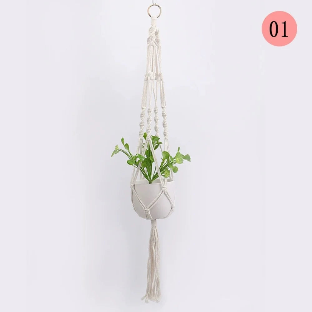 WovenWhim | White Hanging Plant Basket