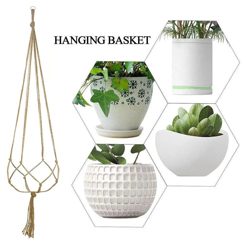 Rustic Bloom Basket | Charming Macramé Plant Hanger | Brown