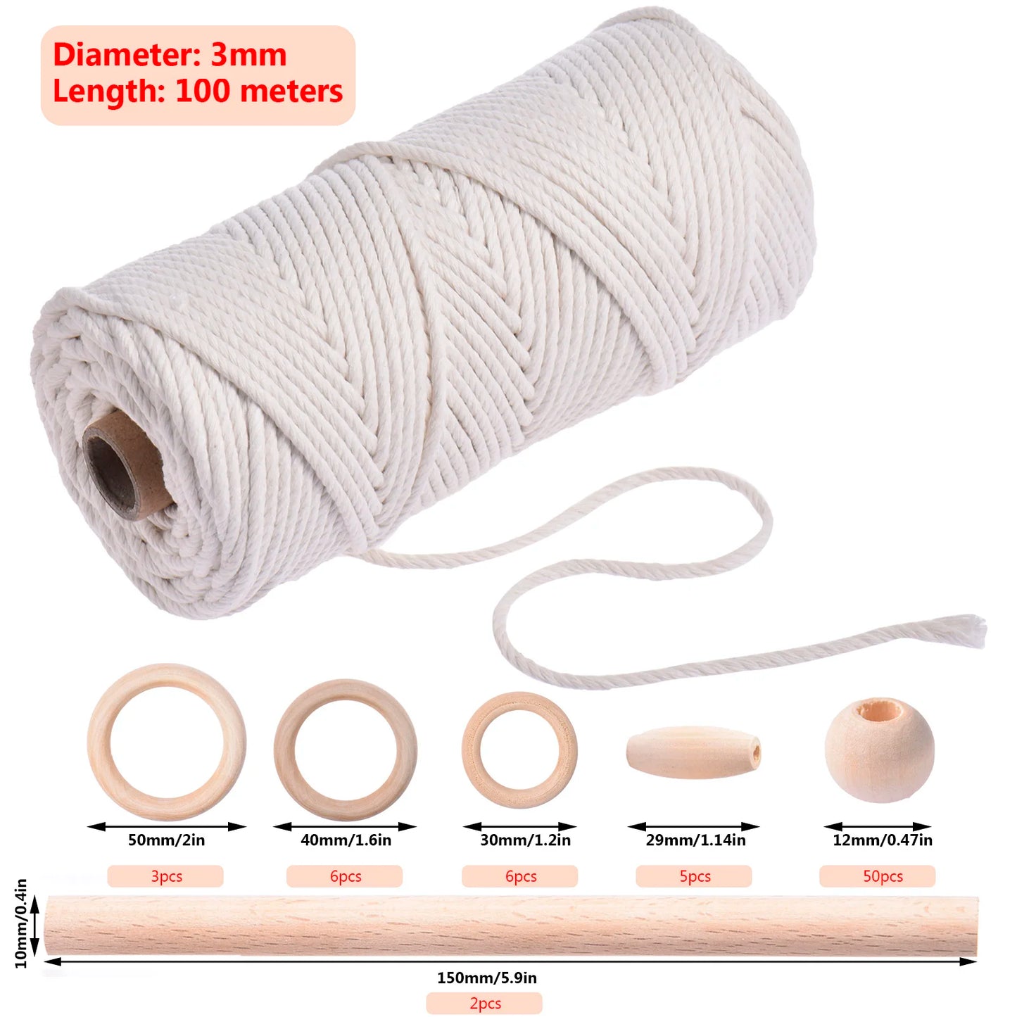 Knotty Bliss | DIY Macrame Starter Kit | White