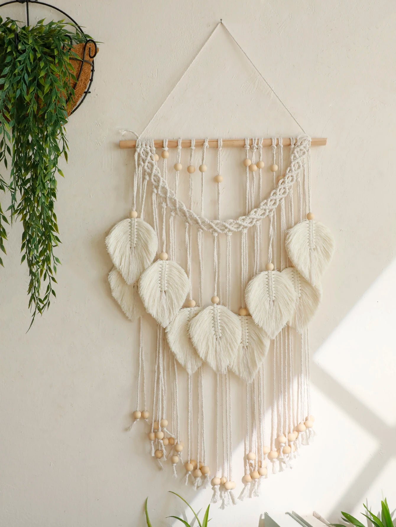 Forest Whisper | Boho Leaf Macrame Tapestry | Brown