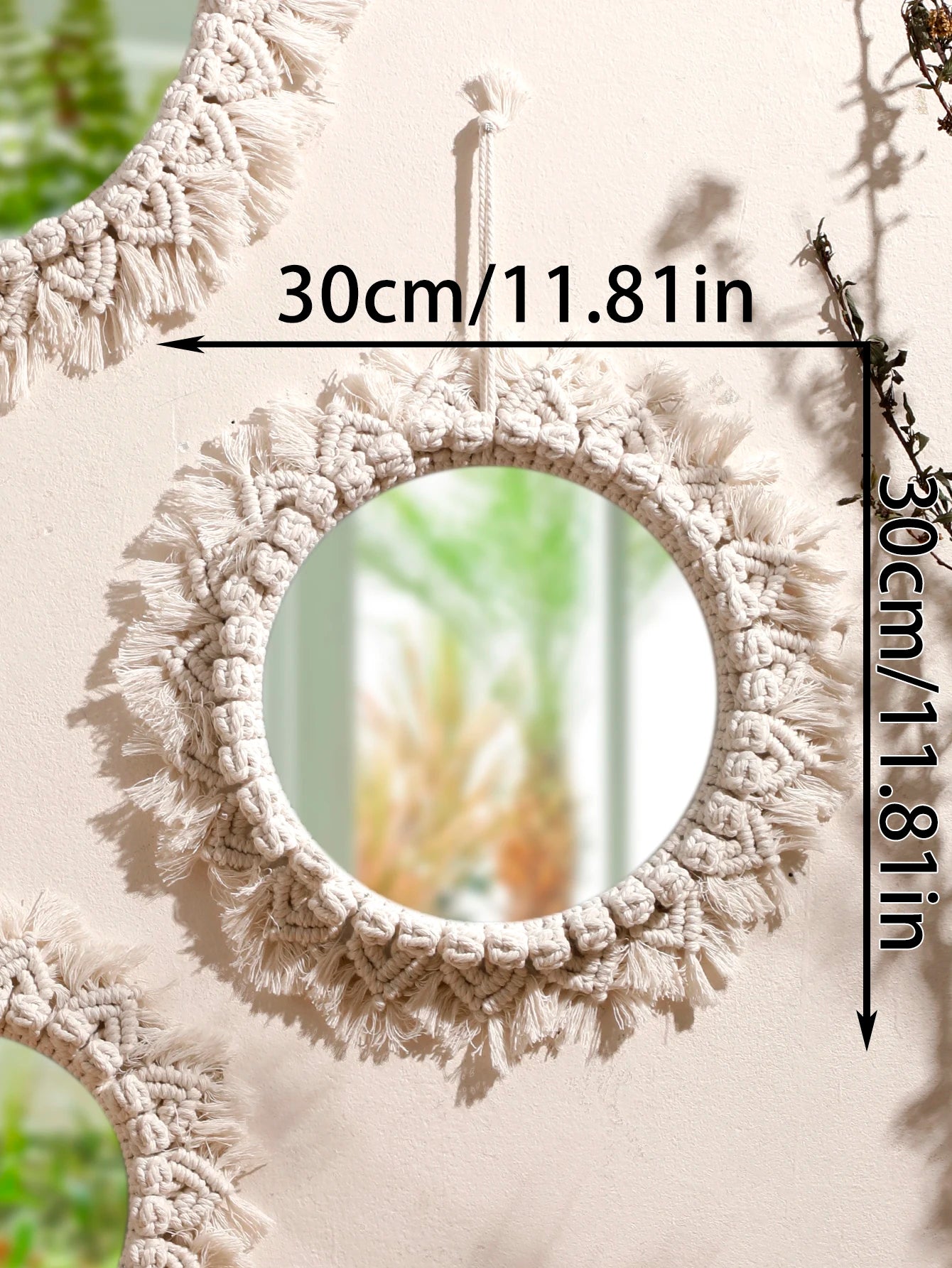 Celestial Reflection | Boho Mirror Wall Hanging