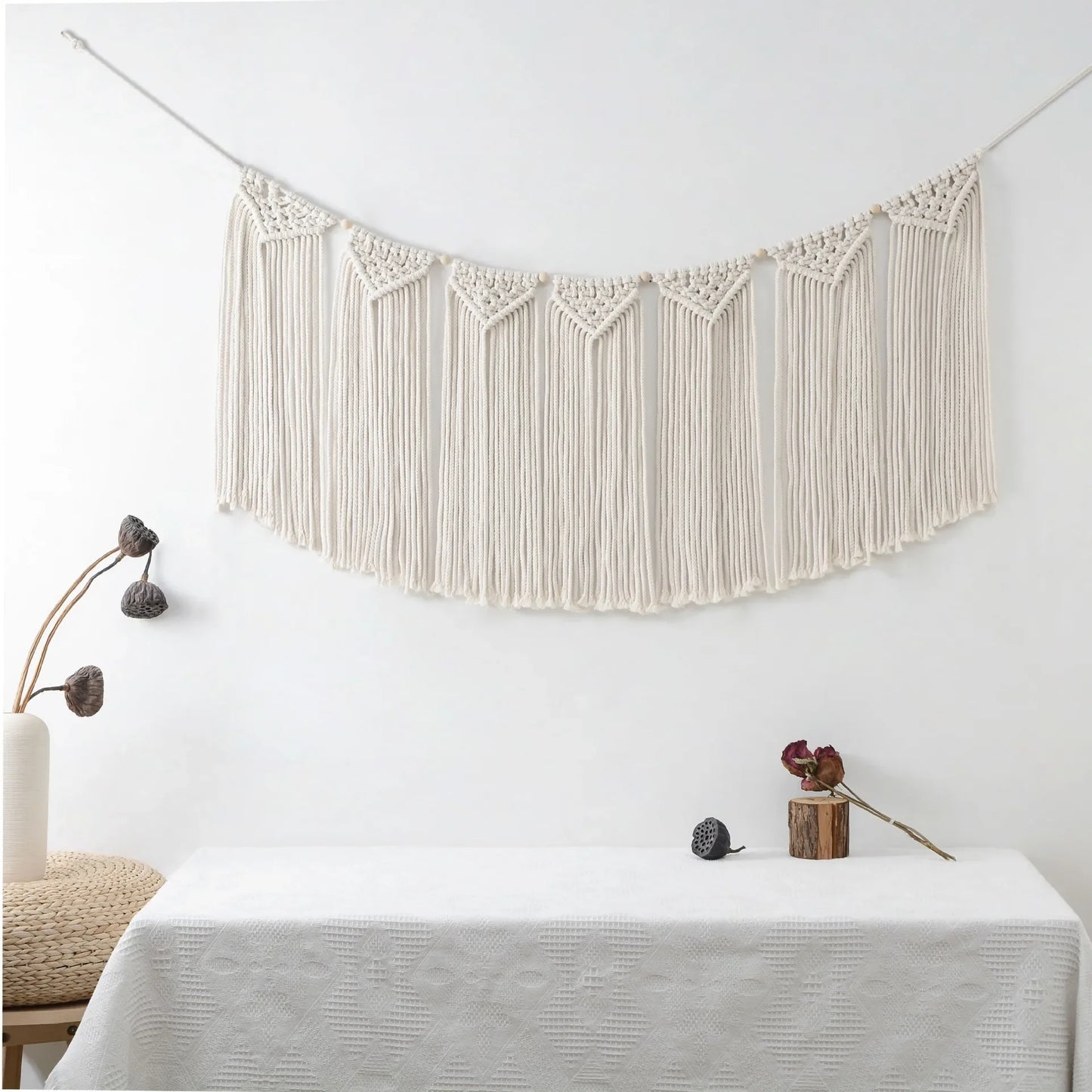 Ethereal Weave | Boho Tapestry | Creamy White