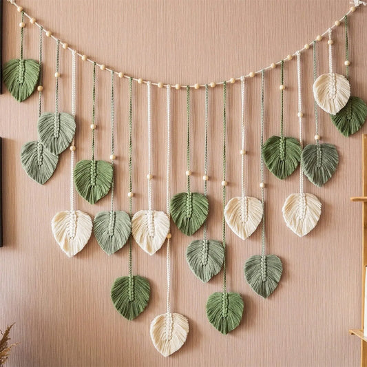 Emerald Canopy | Boho Green Leaves Garland | Pink