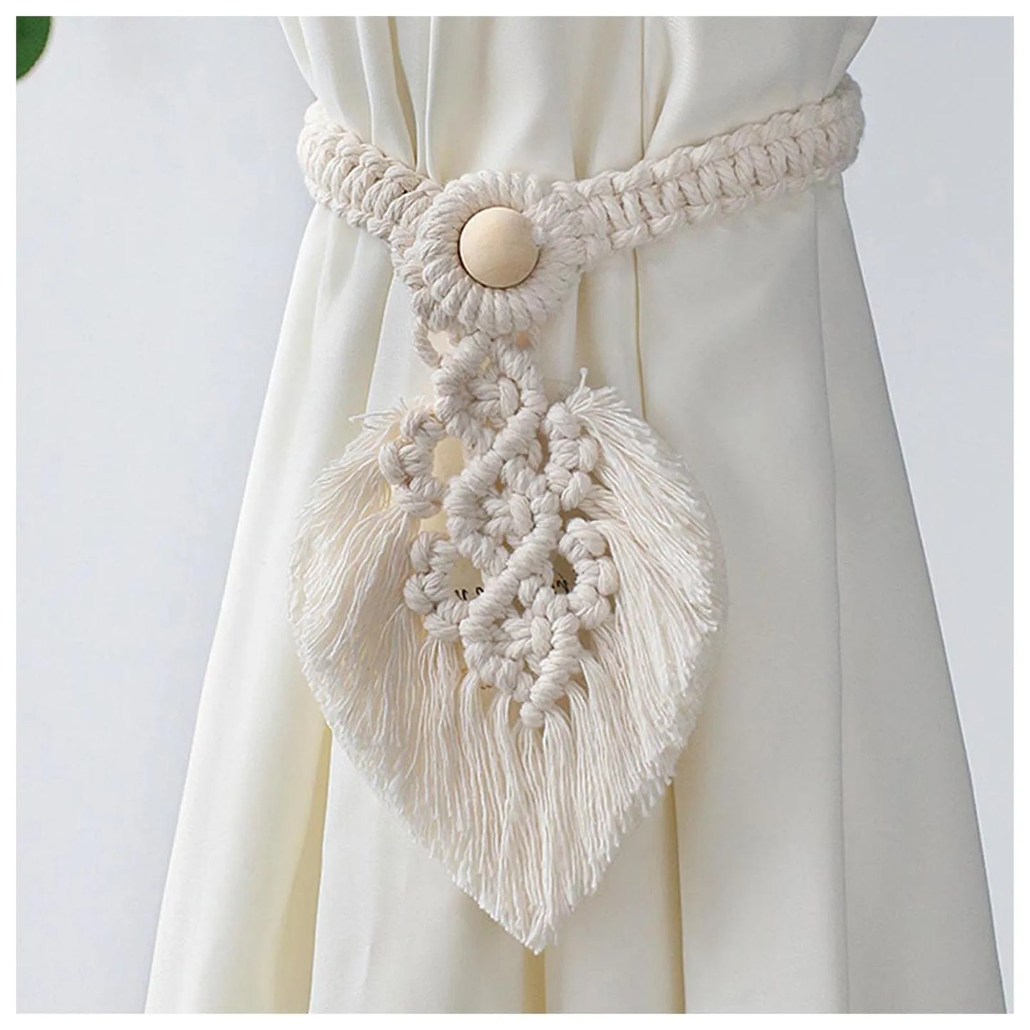 Rustic Weave | Macrame Curtain Tiebacks | Grey