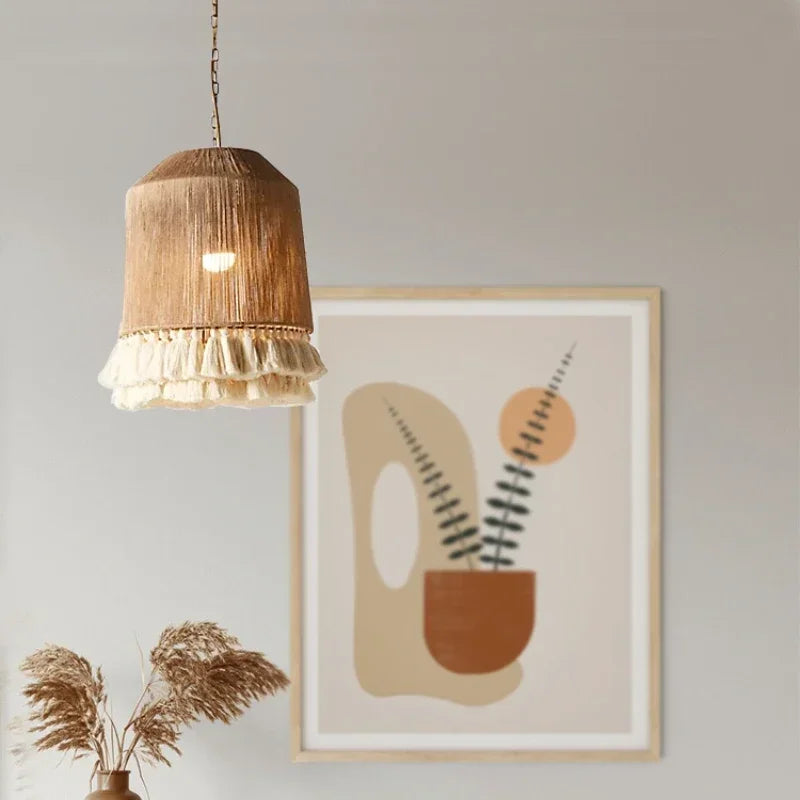 Celestial Aura | Bohemian Vintage Hemp Pendant Lights