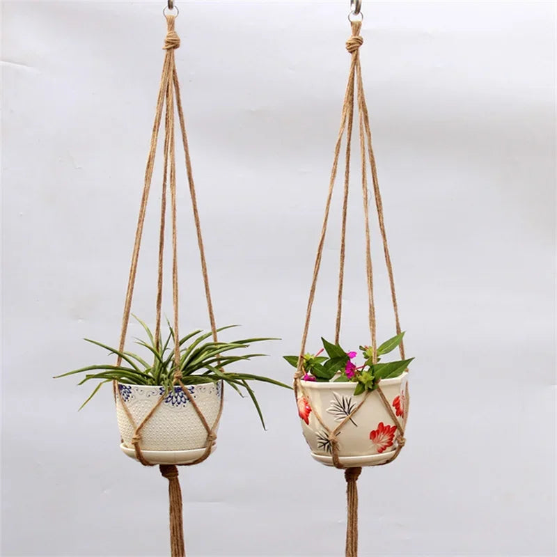 TerraNest | Brown Macrame Hanging Plant Basket