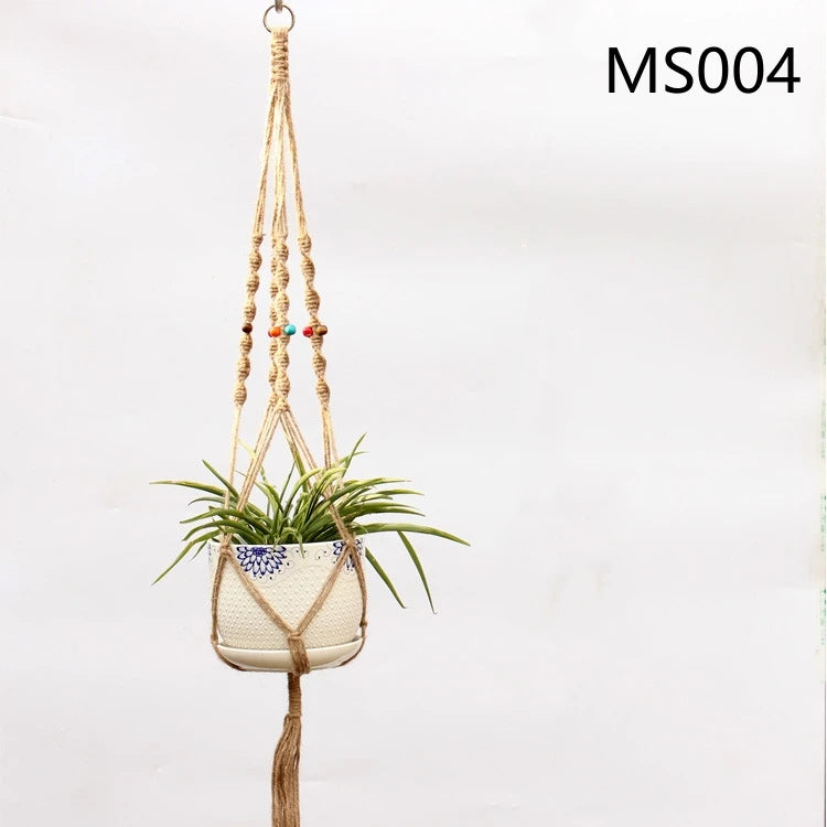 TerraNest | Brown Macrame Hanging Plant Basket