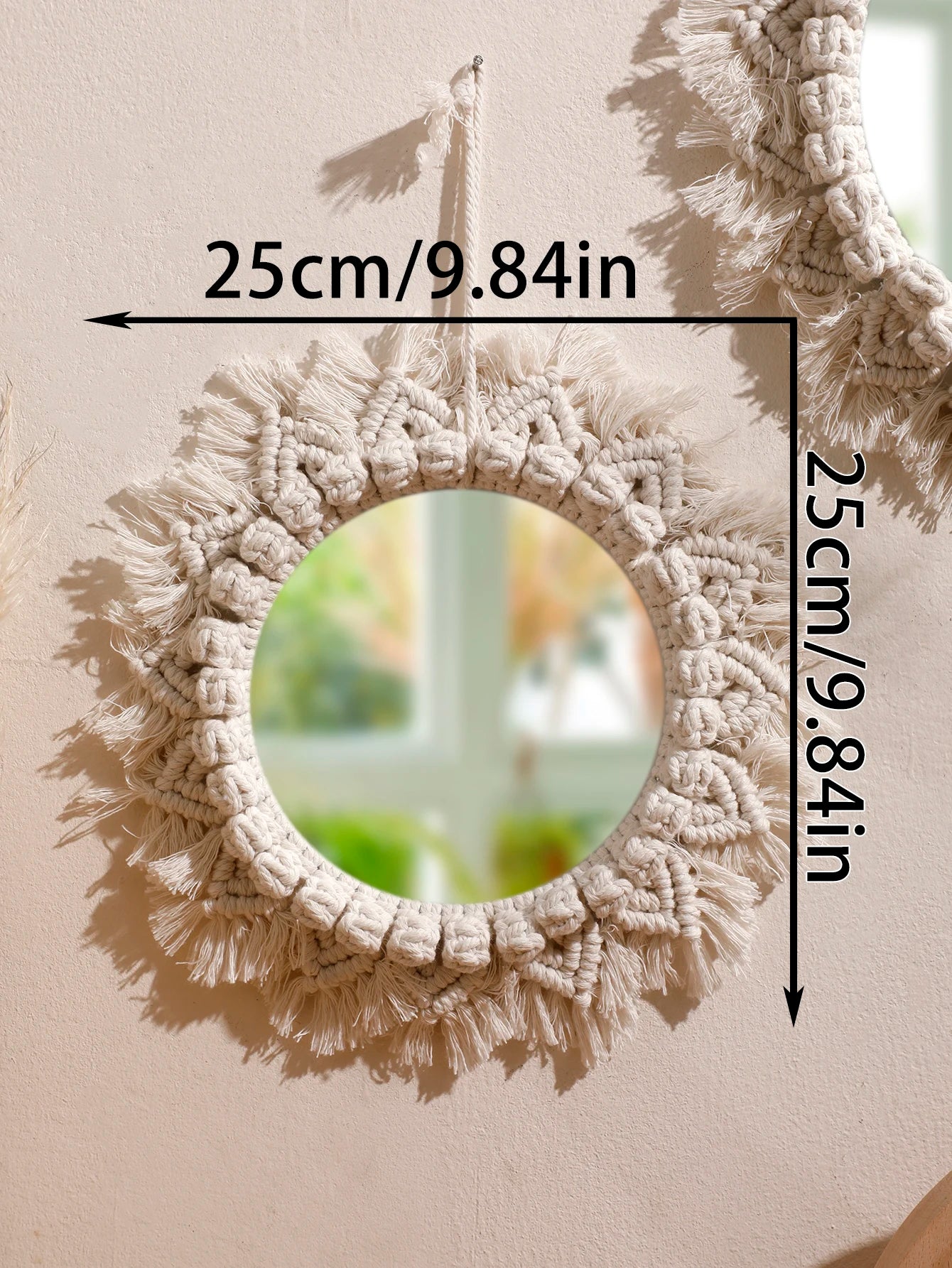 Celestial Reflection | Boho Mirror Wall Hanging