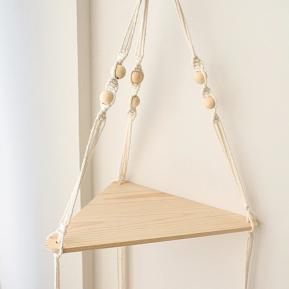 Rustic Rhapsody | Boho Floating Wall Shelf | Natural