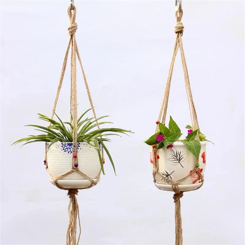 TerraNest | Brown Macrame Hanging Plant Basket