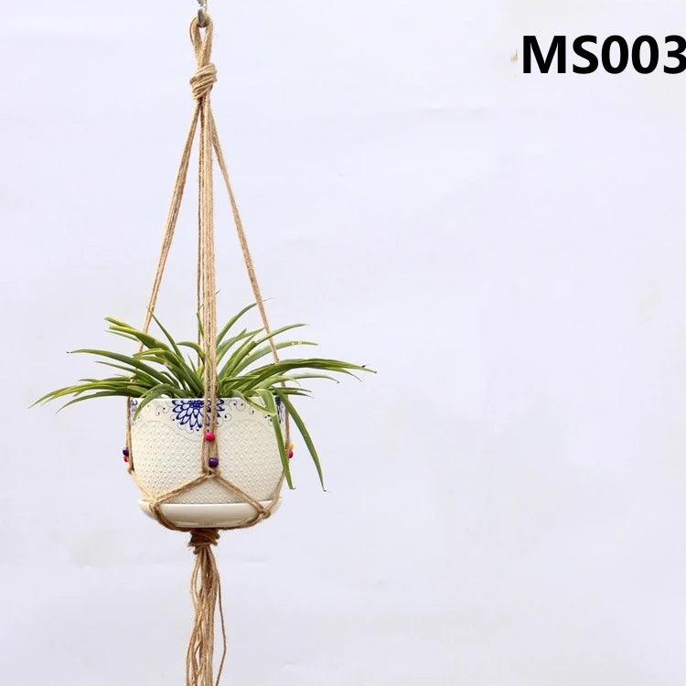 TerraNest | Brown Macrame Hanging Plant Basket