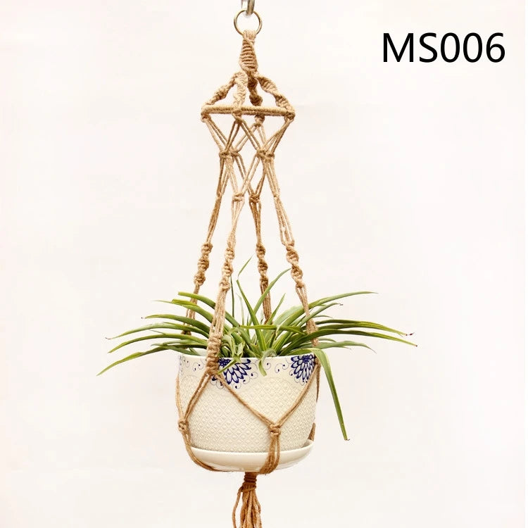 TerraNest | Brown Macrame Hanging Plant Basket