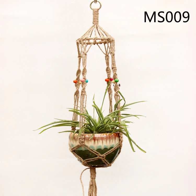 TerraNest | Brown Macrame Hanging Plant Basket