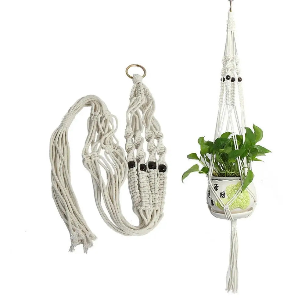 BloomNest | Beige Macrame Plant Hanger