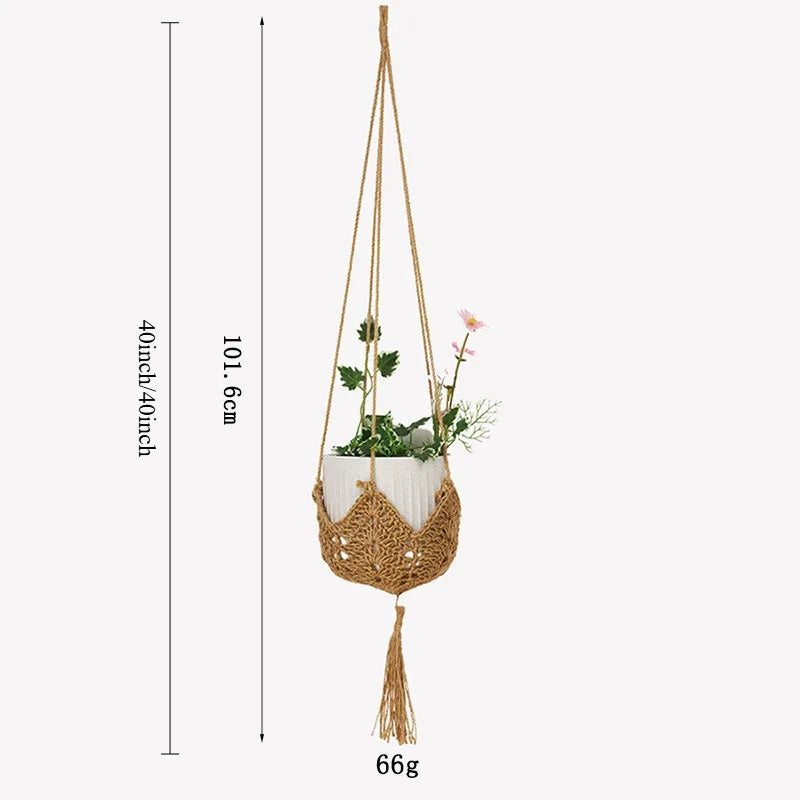 EarthNest | Brown Hanging Mesh Plant Basket