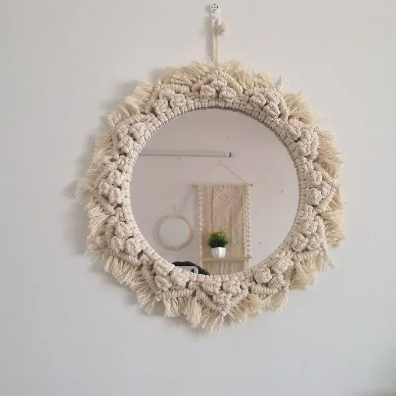Ethereal Glow | Boho Round Mirror