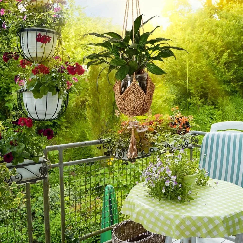 WovenWhim | White Hanging Plant Basket