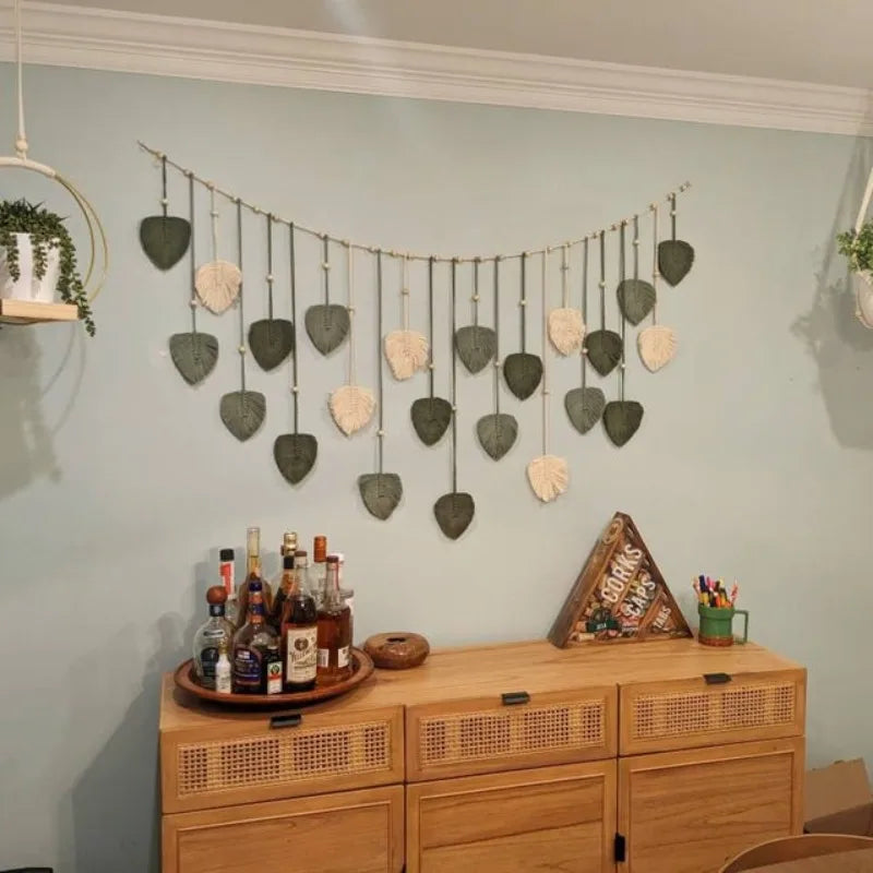 Emerald Canopy | Boho Green Leaves Garland | Pink