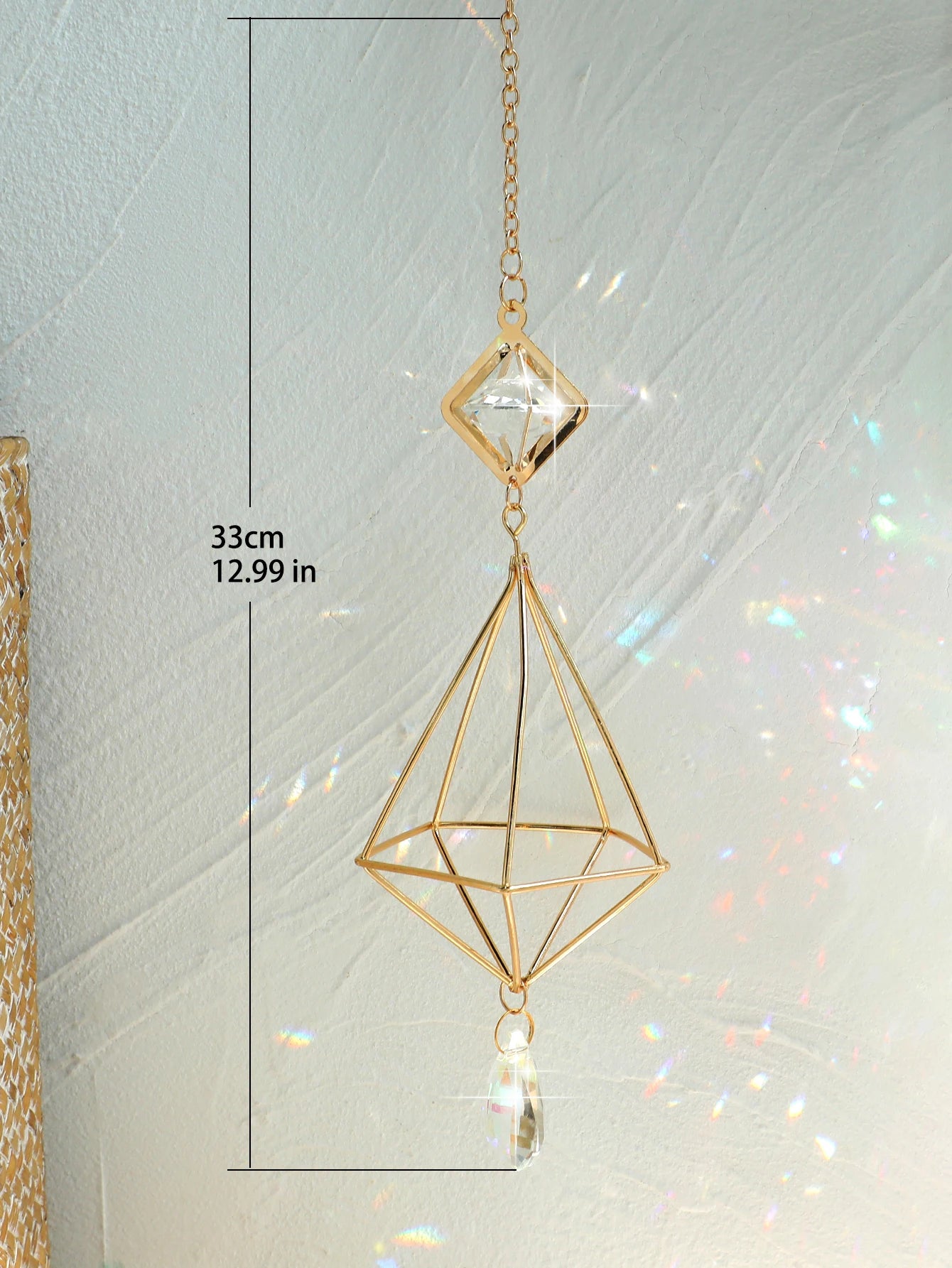 SolaraGlow | Gold Hanging Air Plant Holder