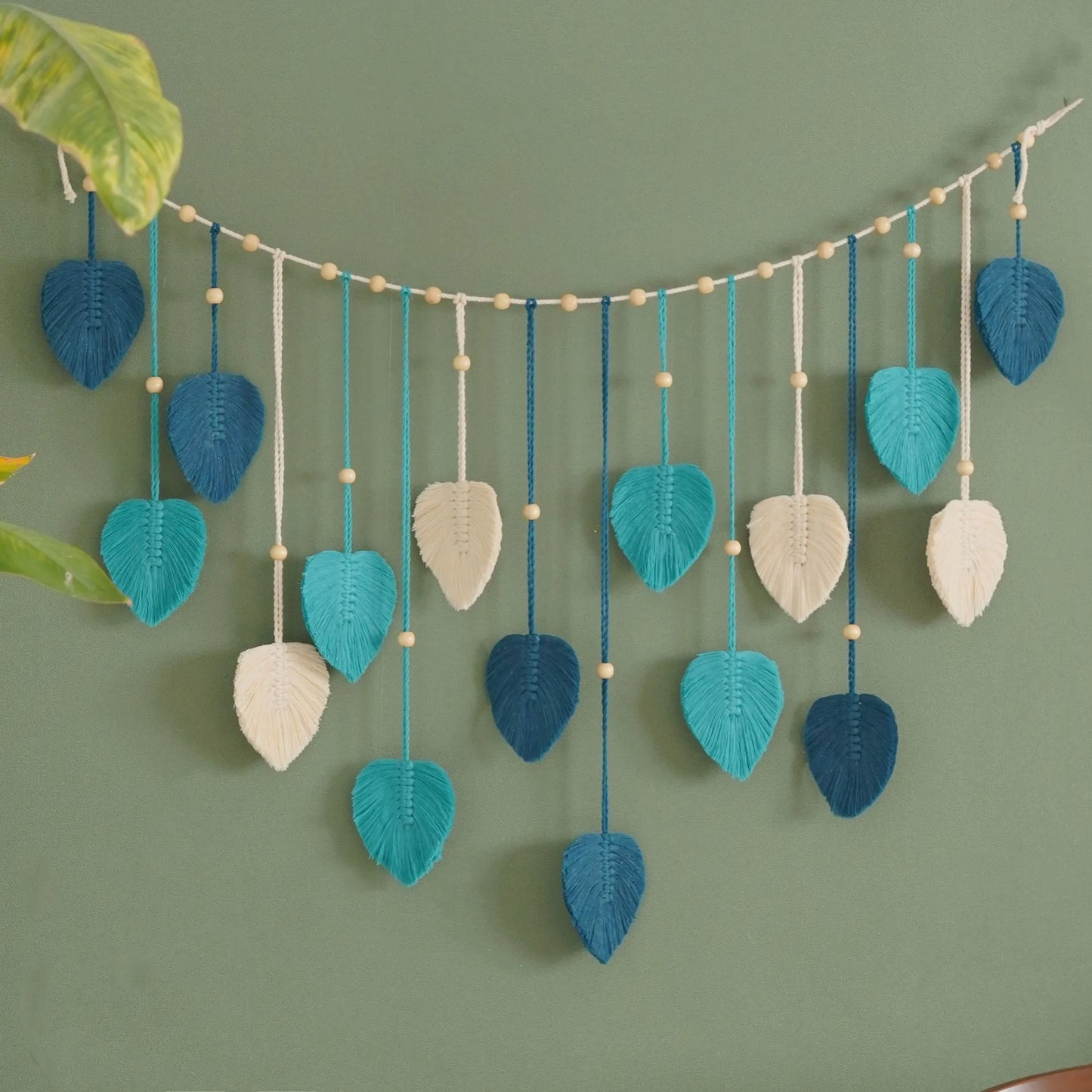 Emerald Canopy | Boho Green Leaves Garland | Pink