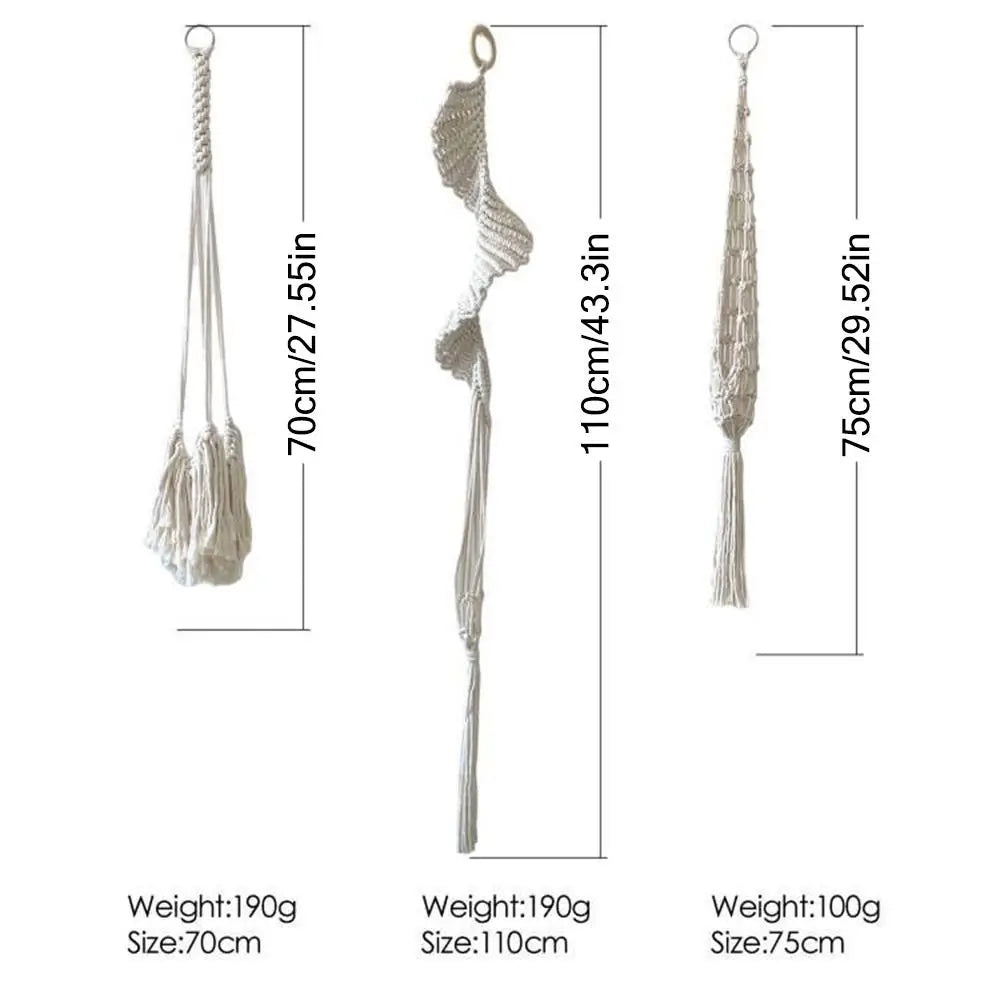 NestiaBloom | Beige Macrame Hanging Planter