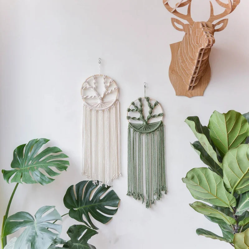 Green Essence | Boho Dreamcatcher Wall Hanging | Green