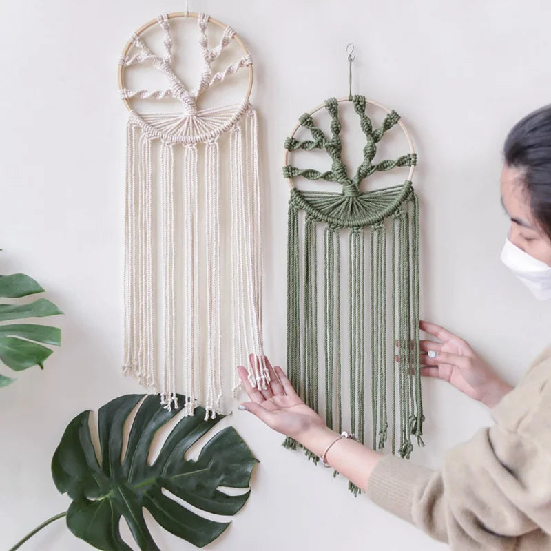 Green Essence | Boho Dreamcatcher Wall Hanging | Green
