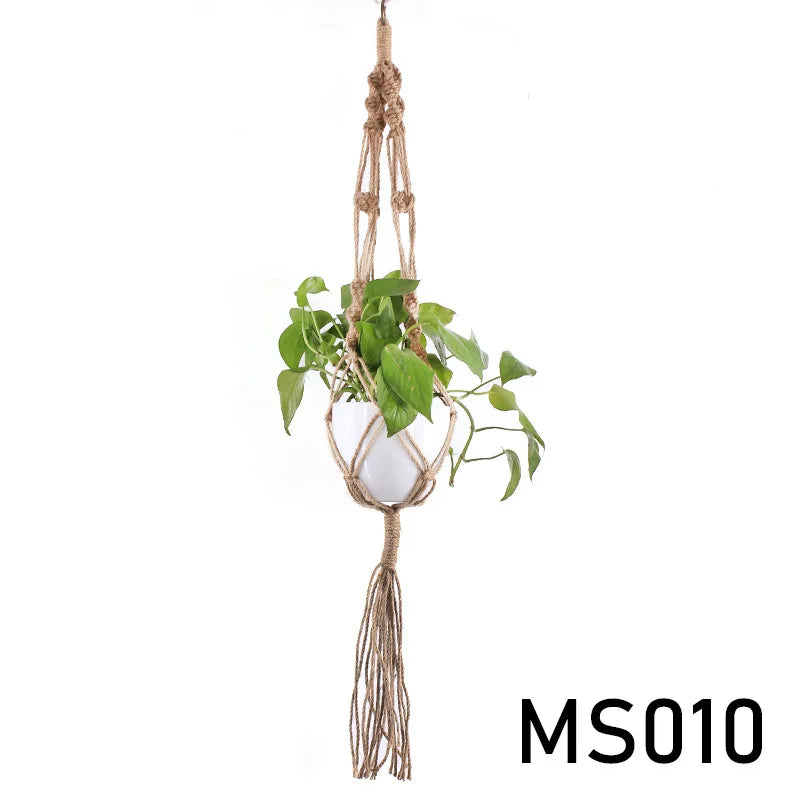 TerraNest | Brown Macrame Hanging Plant Basket